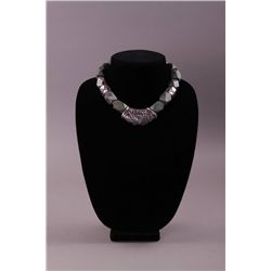 Green Turquoise Silver Necklace from mid1900's.