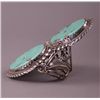 Image 4 : Rare Native American large Silver and Green Turquoise
