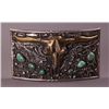 Image 1 : Native American Silver and Turquoise Steer head belt