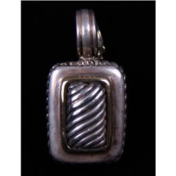 Mid 1900's Silver and Gold Pendant. Stamped 925, 0.50