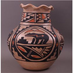 Mid 1900's Southwest Polychrome pottery from the Isleta
