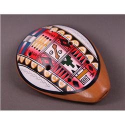 Native American hand painted ceramic flute.  20th