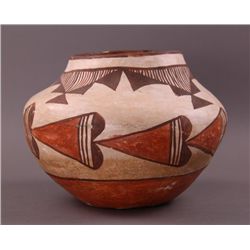 Early Native American Acoma Olla Pottery.  (Size: See