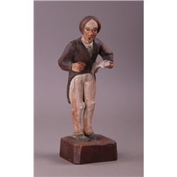 Antique wood carving of a man.  Possibly German/Dutch.