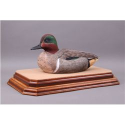 Exquisite Duck Decoy, "Green Wing Teal", signed William