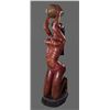 Image 1 : Beautiful large African wood carved statue.   Size: 47"
