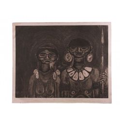 Native signed lithograph, #5/50.  Signature unreadable.