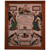 Image 1 : Early Fraktur/Birth certificate framed under glass.