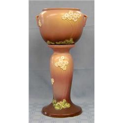 ROSEVILLE "PRIMROSE" POTTERY JARDINIÈRE AND PEDESTAL...