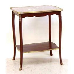 LOUIS XV STYLE GILT BRONZE MOUNTED MAHOGANY SIDE TABLE...