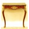 Image 2 : GOOD PAIR OF LOUIS XV STYLE GILT BRONZE MOUNTED MAHOGANY CONSOLE TABLES...