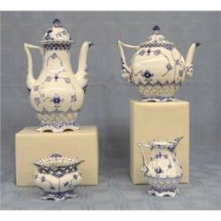 FOUR PIECE ROYAL COPENHAGEN PORCELAIN TEA AND COFFEE SERVICE...