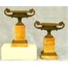 Image 2 : GOOD PAIR OF E4MPIRE STYLE BRONZE AND MARBLE URNS...