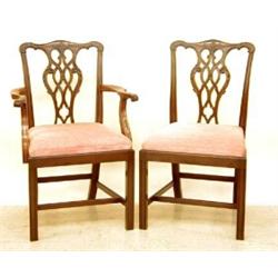 SET OF EIGHT GEORGE III STYLE MAHOGANY DINING CHAIRS...