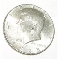 1968-D SILVER KENNEDY HALF DOLLAR *NICE EARLY MS HIGH GRADE HALF DOLLAR*!! SILVER HALF DOLLAR CAME O
