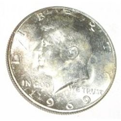 1969-D SILVER KENNEDY HALF DOLLAR *NICE EARLY MS HIGH GRADE HALF DOLLAR*!! SILVER HALF DOLLAR CAME O
