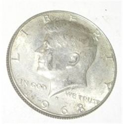 1968-D SILVER KENNEDY HALF DOLLAR *NICE EARLY HALF DOLLAR*!! SILVER HALF DOLLAR CAME OUT OF SAFE!!