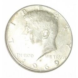 1969-D SILVER KENNEDY HALF DOLLAR *NICE EARLY HALF DOLLAR*!! SILVER HALF DOLLAR CAME OUT OF SAFE!!