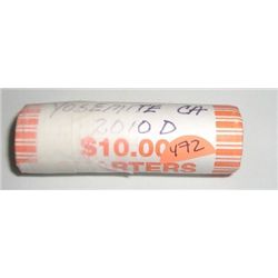 ROLL OF 2010-D NATIONAL PARK QUARTERS ROLL *UNCIRCULATED-YOSEMITE,CA* $10.00 FACE VALUE!! ROLL CAME