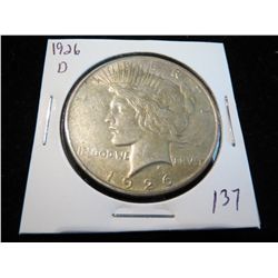 1926D Peace Silver Dollar