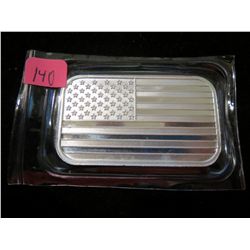 1 Oz .999 Silver Bar American Flag - Sealed in original plastic