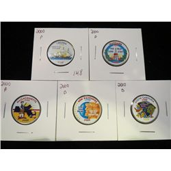 2000 Washington Statehood Quarters "Colorized": Virginia, Maryland, Mass, New Hamp & S. Carolina