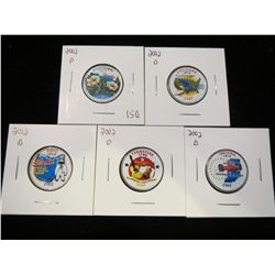 2002 Washington Statehood Quarters "Colorized": Miss, Louisianna, Ohio, Tenn & Indiana