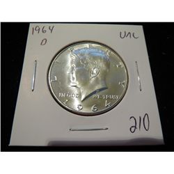 1964D Kennedy Half Dollar - UNC