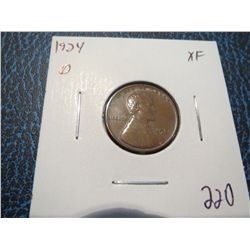 1924D Lincoln Penny - better date - XF