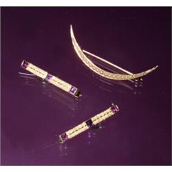 3 14K SEED PEARL PINS C. 1900...