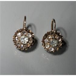 VICTORIAN 14K ROSE DIA EARRINGS...