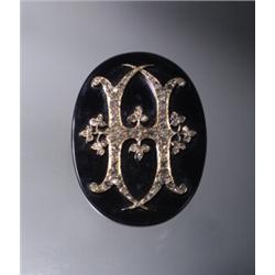 VICTORIAN ONYX & DIAMOND PIN/PENDANT...