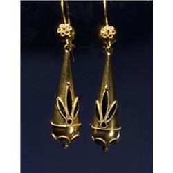 REVIVAL 15K ENAMEL EAR PENDANTS...