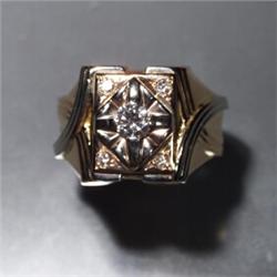 18K MAN¹S DIA RING WHITE & YELLOW GOLD...