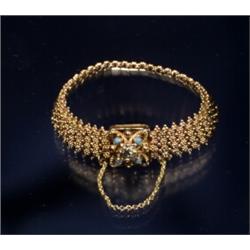18K TURQUOISE & DIAMOND BRACELET...