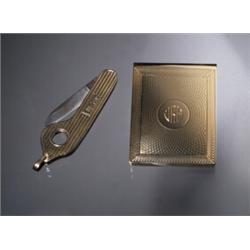 ANTIQUE 14K CLEAR CUTTER MATCH SAFE...