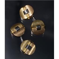 TRI-COLOR 18K CUFFLINKS...