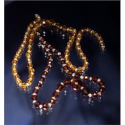 2 DECO COGNAC CITRINE NECKLACES...
