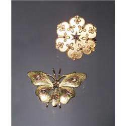 2.18 KARAT DIAMOND BROOCHES CIRCA 1900...