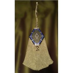 14K DECO MESH EVENING BAG ENAMEL...