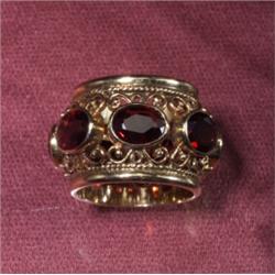 14K GARNET CIGAR BAND RING 1960¹S...
