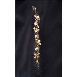 14K RETRO DOGWOOD BLOSSOM BRACELET W/DIAMONDS...
