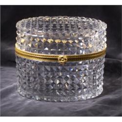 CUT CRYSTAL DORE BRONZE OVAL BOX...
