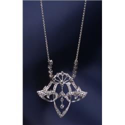 1 CT. EDWARDIAN STYLE DIAMOND LAVALIER...