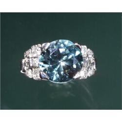 DECO PLATINUM DIAMOND ZIRCON RING 8.75 CTS....