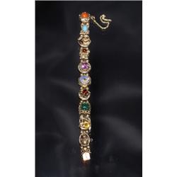 14K GEM SLIDE BRACELET ANTIQUE LIKE...