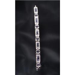 14K DECO STYLE DIAMOND SAPPHIRE BRACELET...