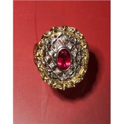 PLATINUM RUBY DIAMOND 18K RING...