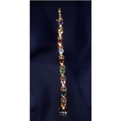 RETRO 14K GEMSTONE BRACELET 1930¹S...