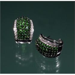 TSAVARITE GARNET DIAMOND EARRINGS 18K...
